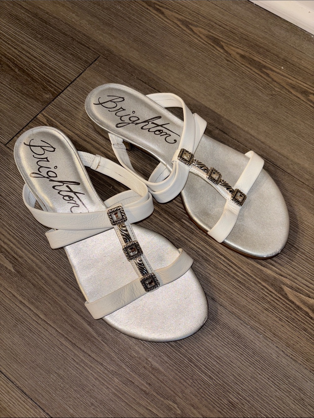 Brighton Nassau White Sandals Size 6.5